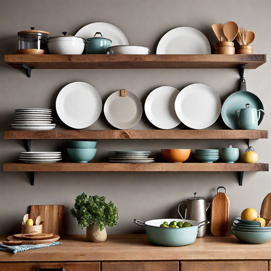 Open Shelving: Showcasing Rustic Kitchenware