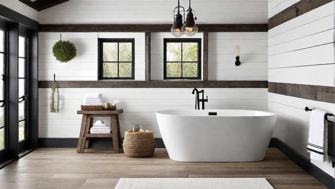 Modern Twist: Sleek Fixtures Contrasting with Rustic Elements
