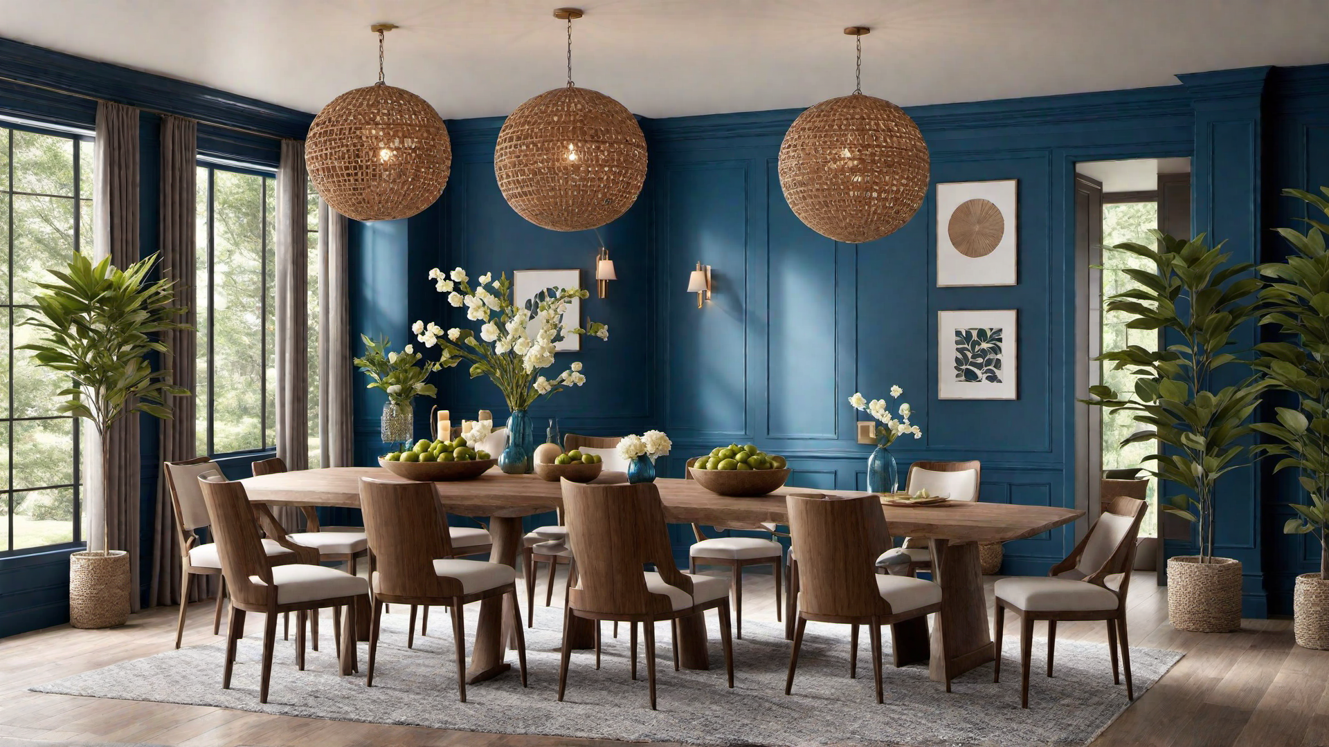 Rustic Elegance: Blue Wood Paneling