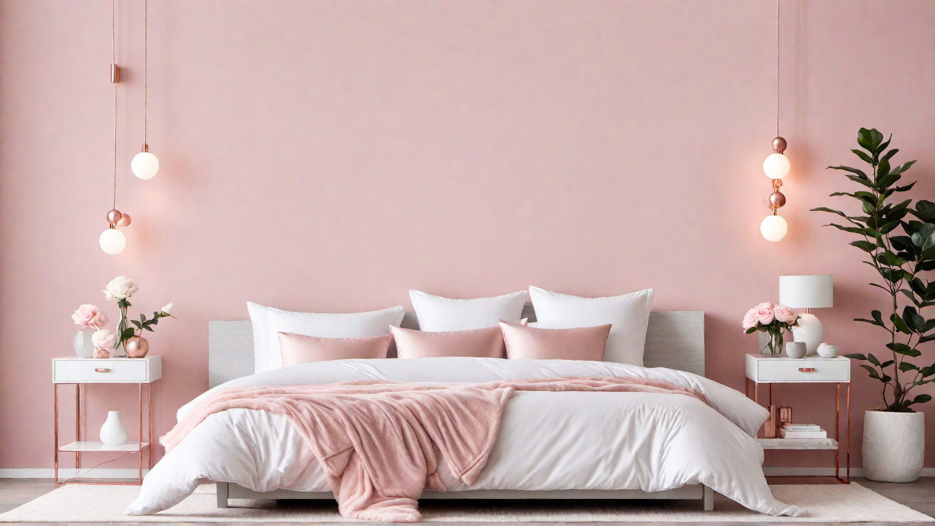 Bubblegum Bliss: Pink Accent Wall in Bedroom
