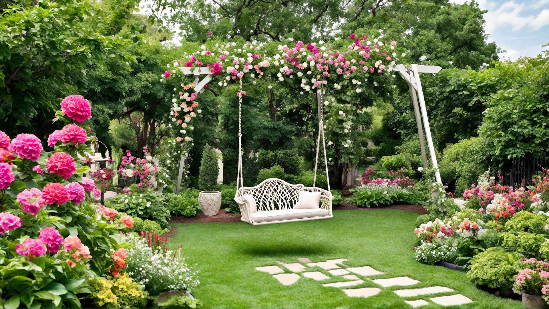 Vintage-Inspired Garden with Classic Furniture