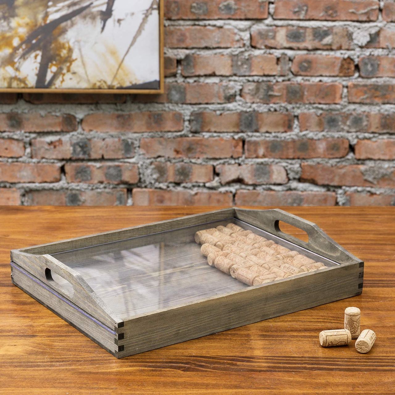 Wine Cork Serving Tray Kit