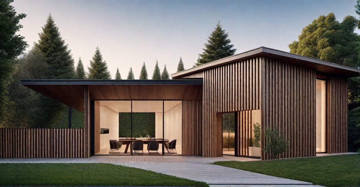 Vertical Embrace: Floor-to-Ceiling Wood Slat Exterior Design