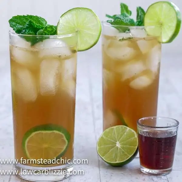 low carb spiced rum mojito
