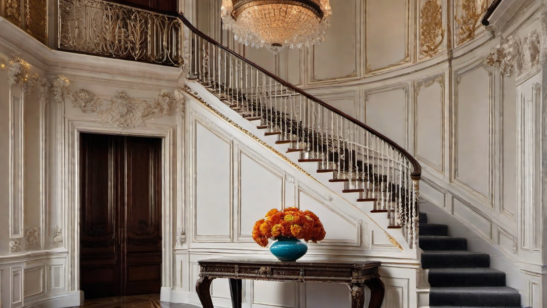 Classic Charm: Antique Console Table and Intricate Molding