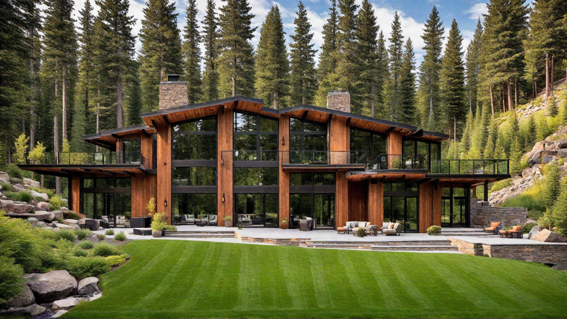 Mountain Villa with Expansive Glass Walls