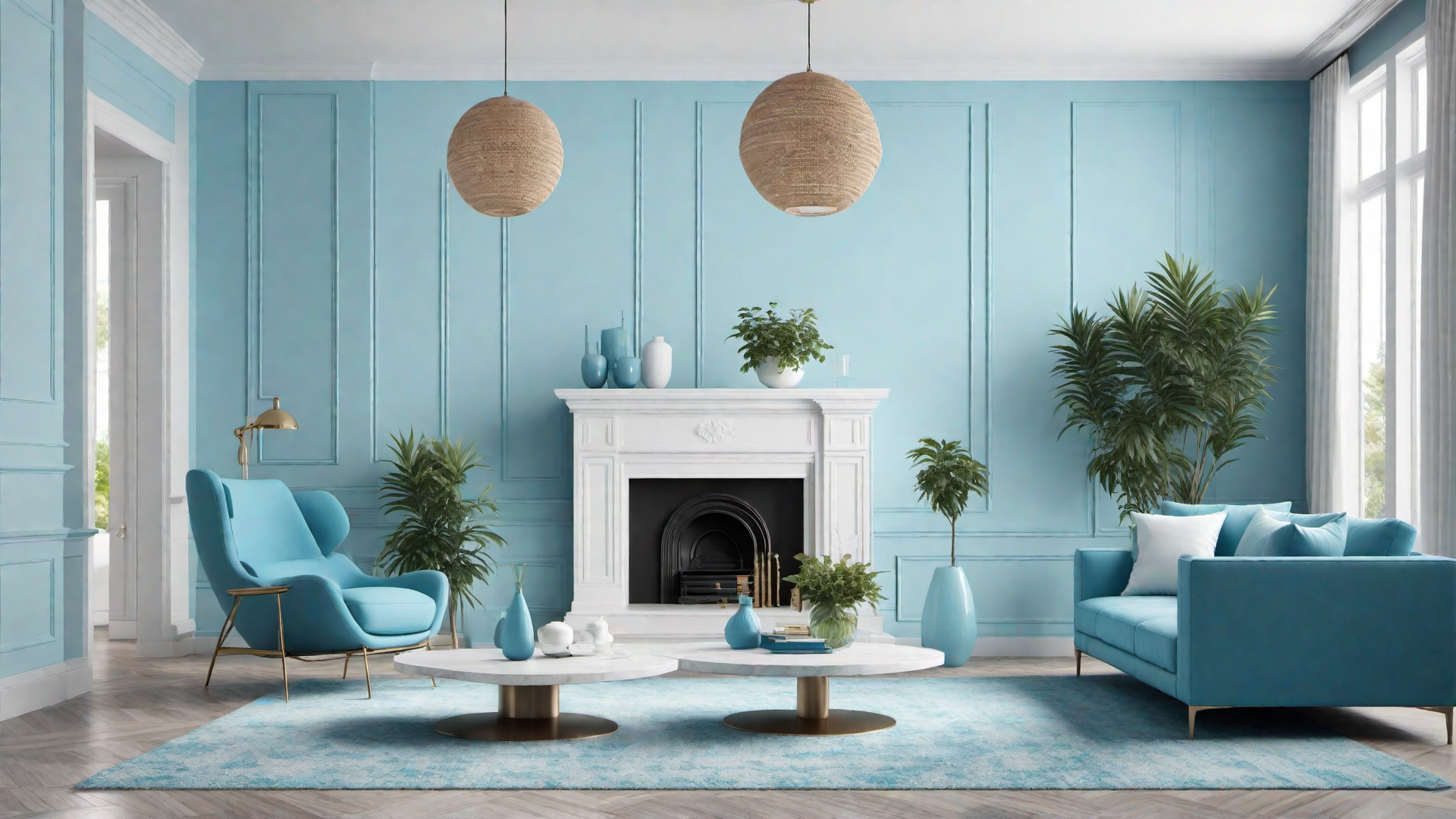 Minimalist Blue: Clean Lines and Cool Tones