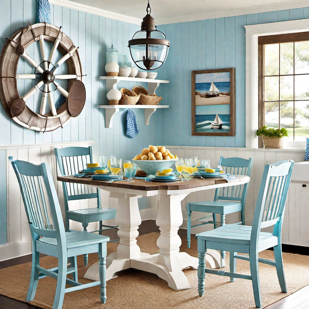 Clam Bake Cool: Casual Dining Area in Coastal Kitchen