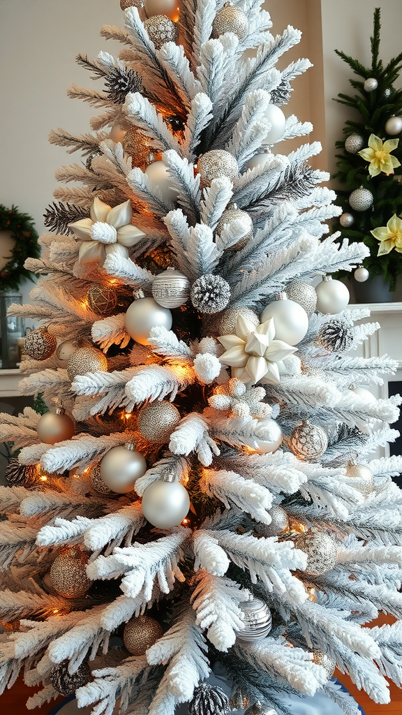Snowy White Flocked Tree Decor