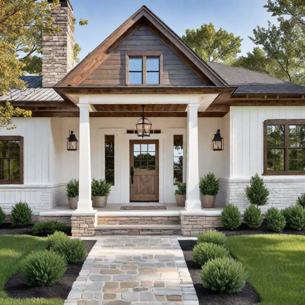 Whitewashed Farmhouse with Weathered Wood