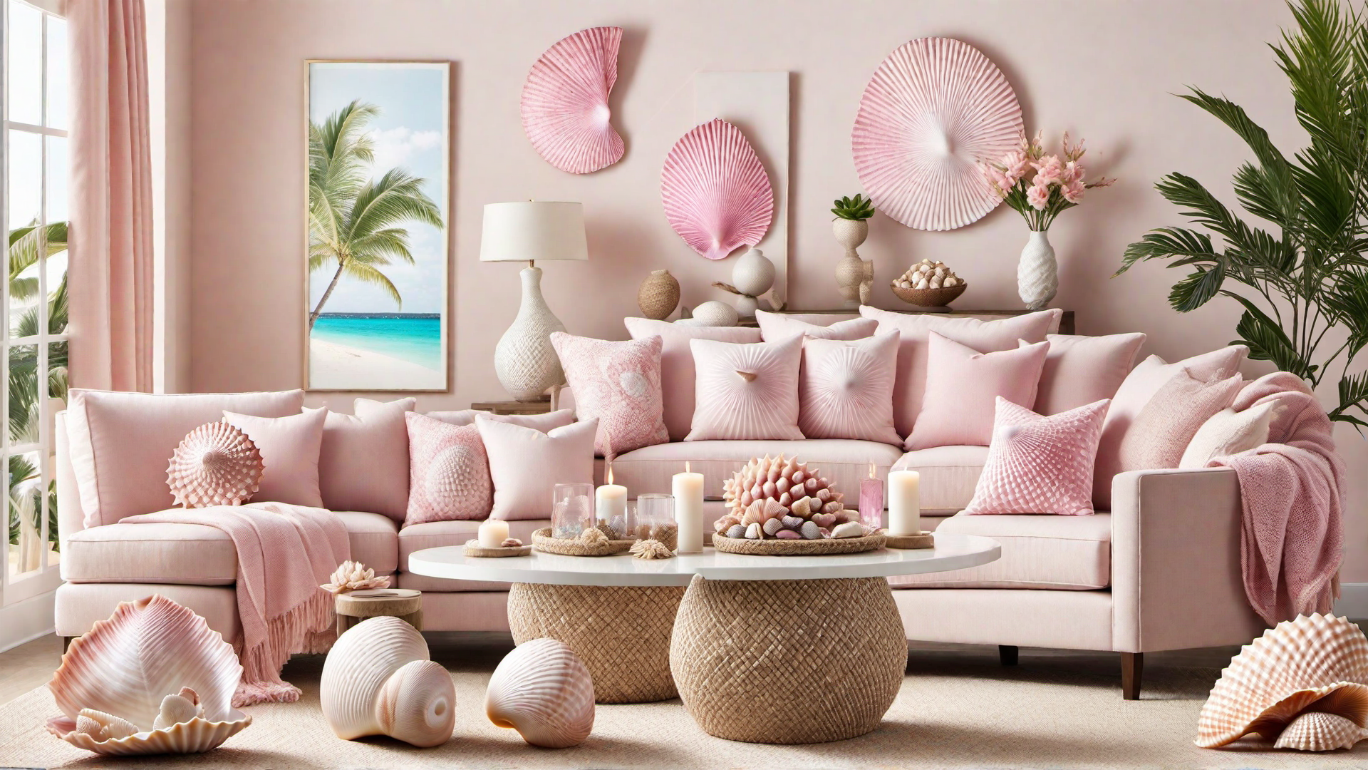 Beach House Vibes: Pink Seashell Decor