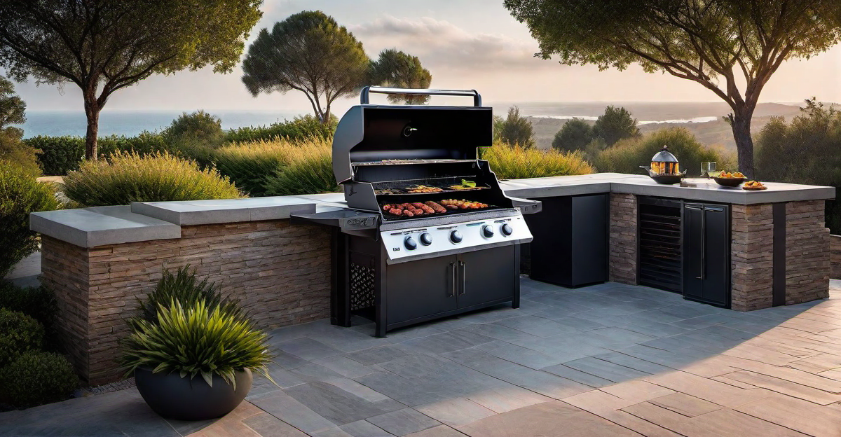 17. Decorative Tile Work for a Stunning BBQ Grill Pit