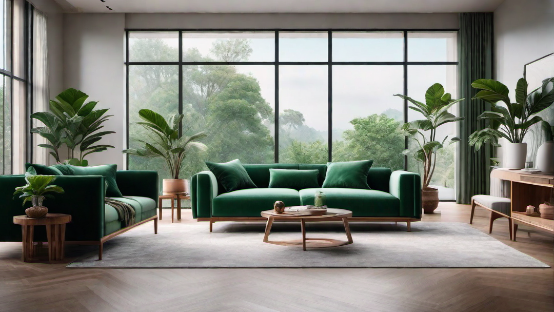 Textural Appeal: Green Velvet Curtains