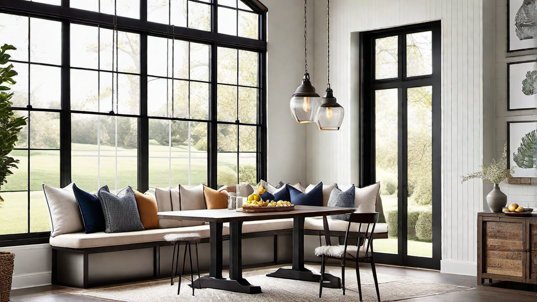 Cozy Breakfast Nook: Bench Seating and Sunlit Windows