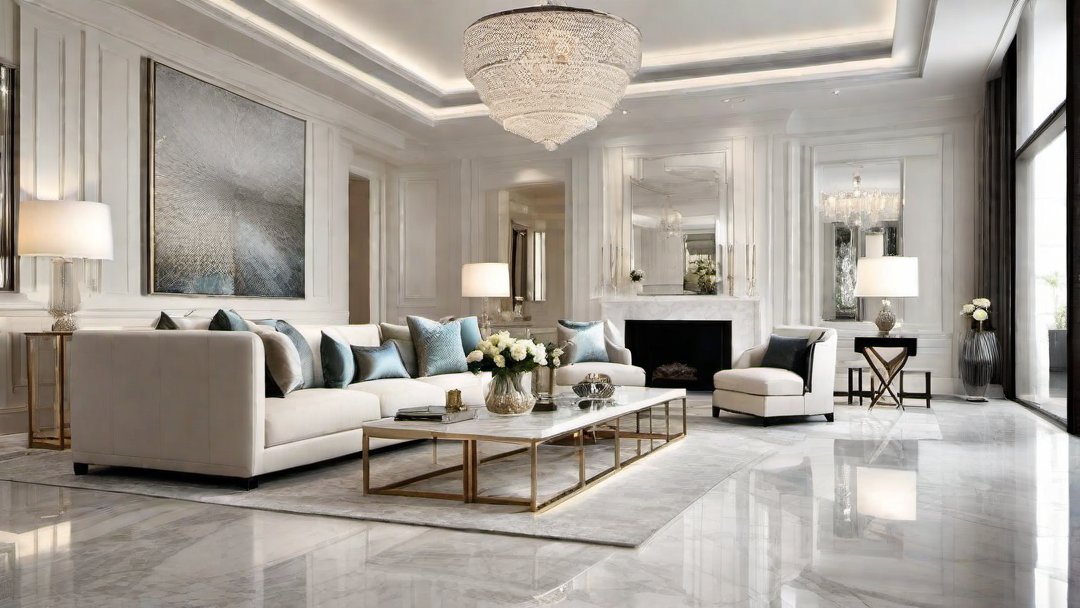 Open Space Concept: Airy and Bright Gleaming Living Room Design