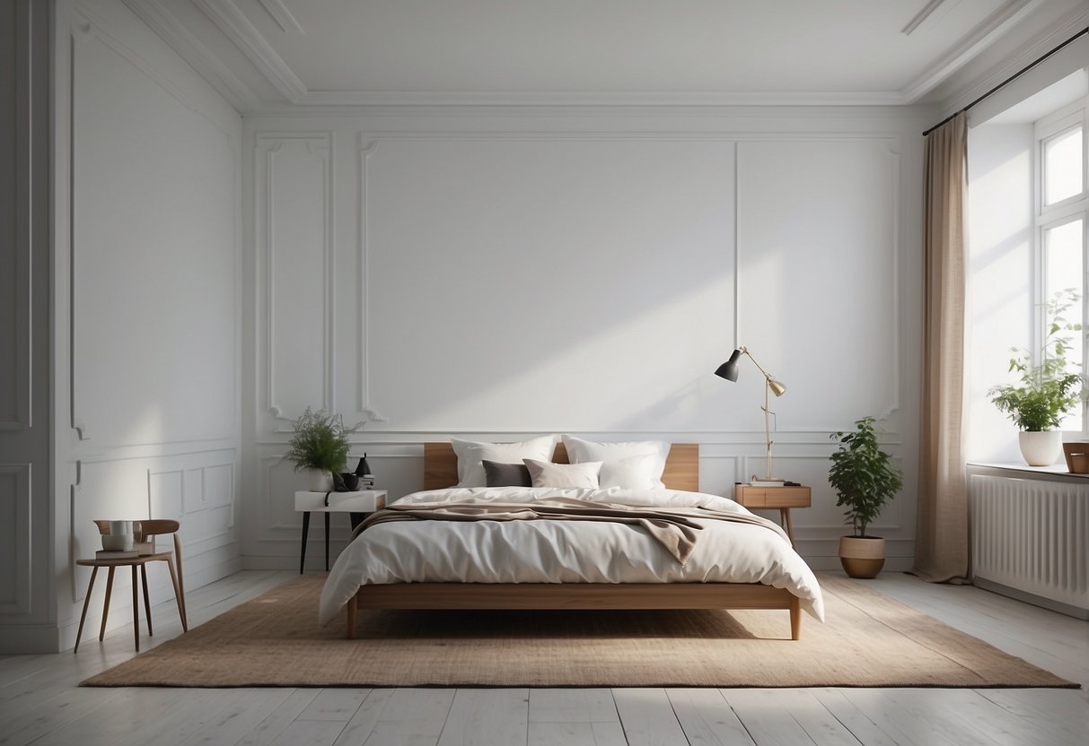 A room with stark white walls and furniture, lacking warmth and personality. Overuse of white paint creates a sterile and unwelcoming atmosphere