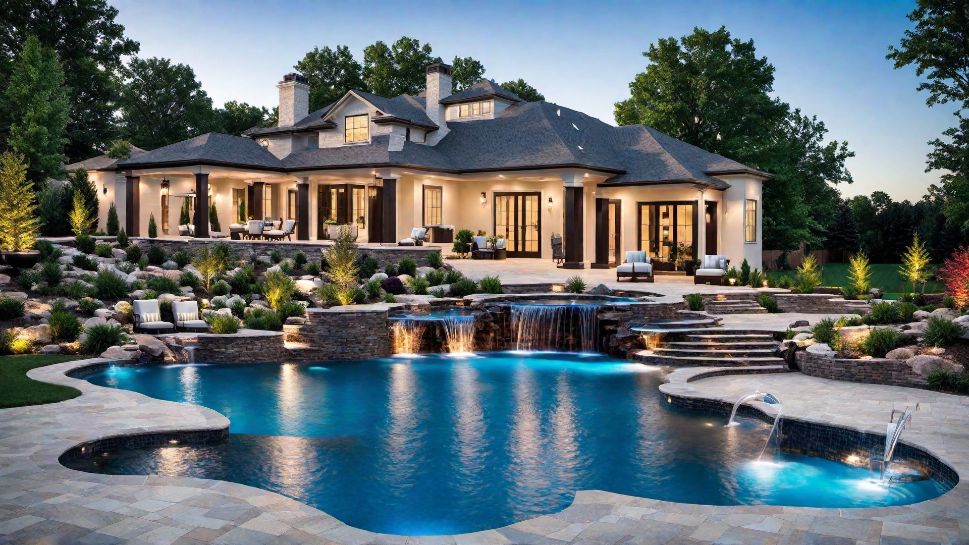 Cascading Water Pools with Multiple Levels