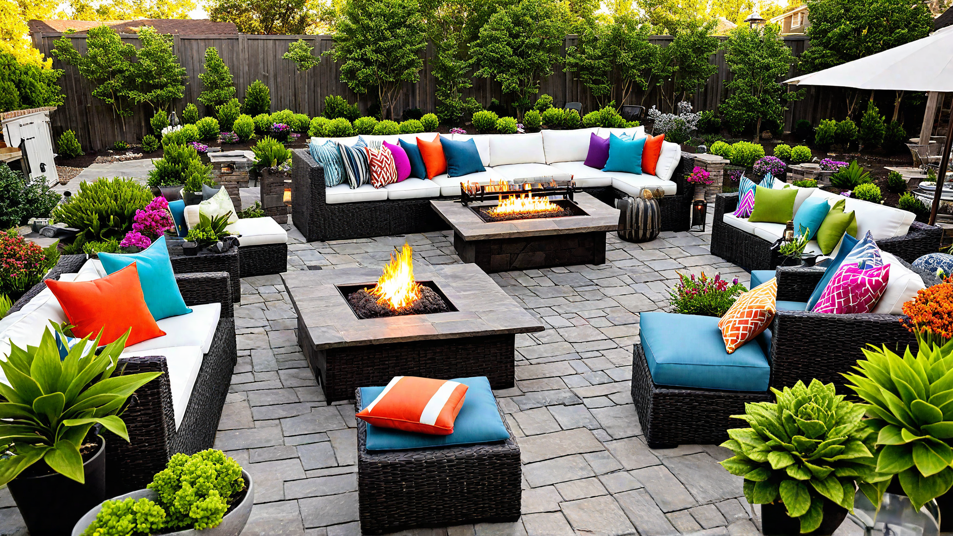 Lively Hangout: Patio with Multiple Seating Areas