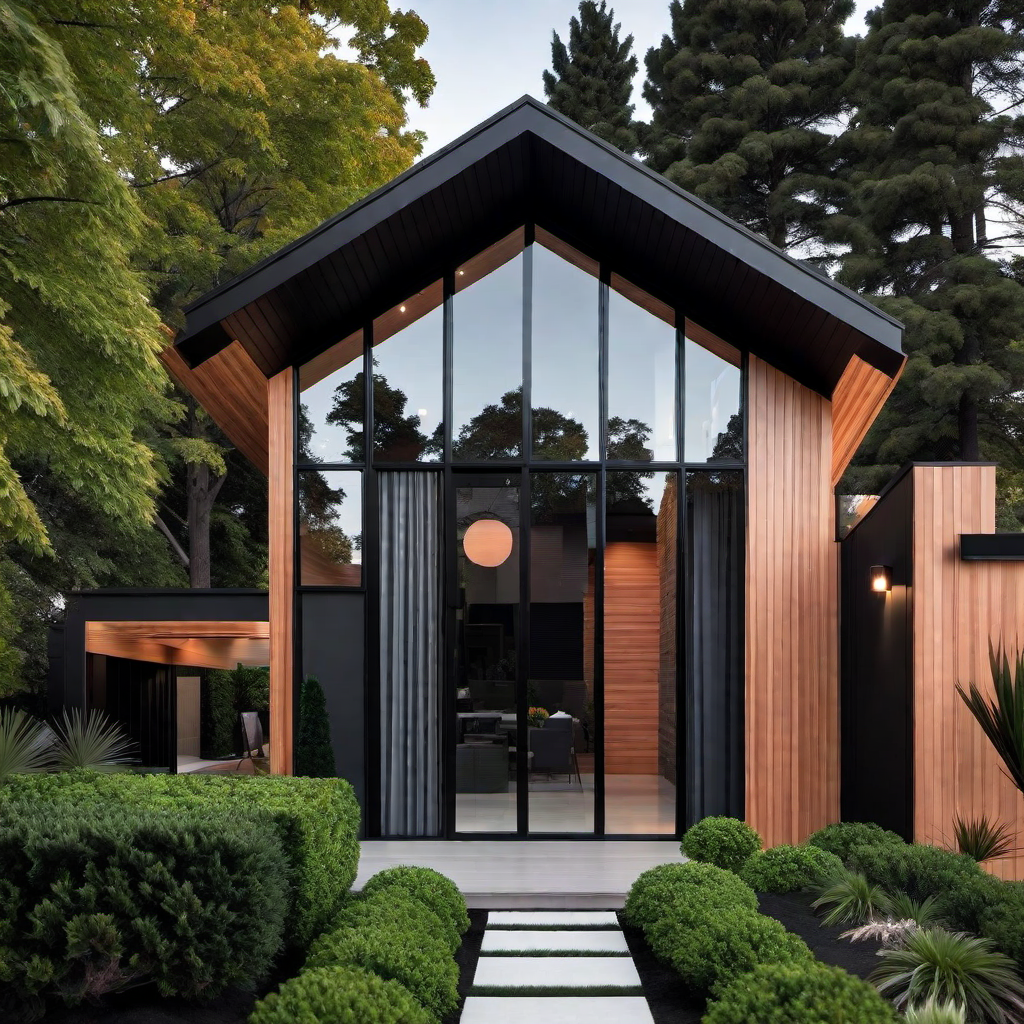 Harmonious Blend: Black and Cedar Exterior Accents