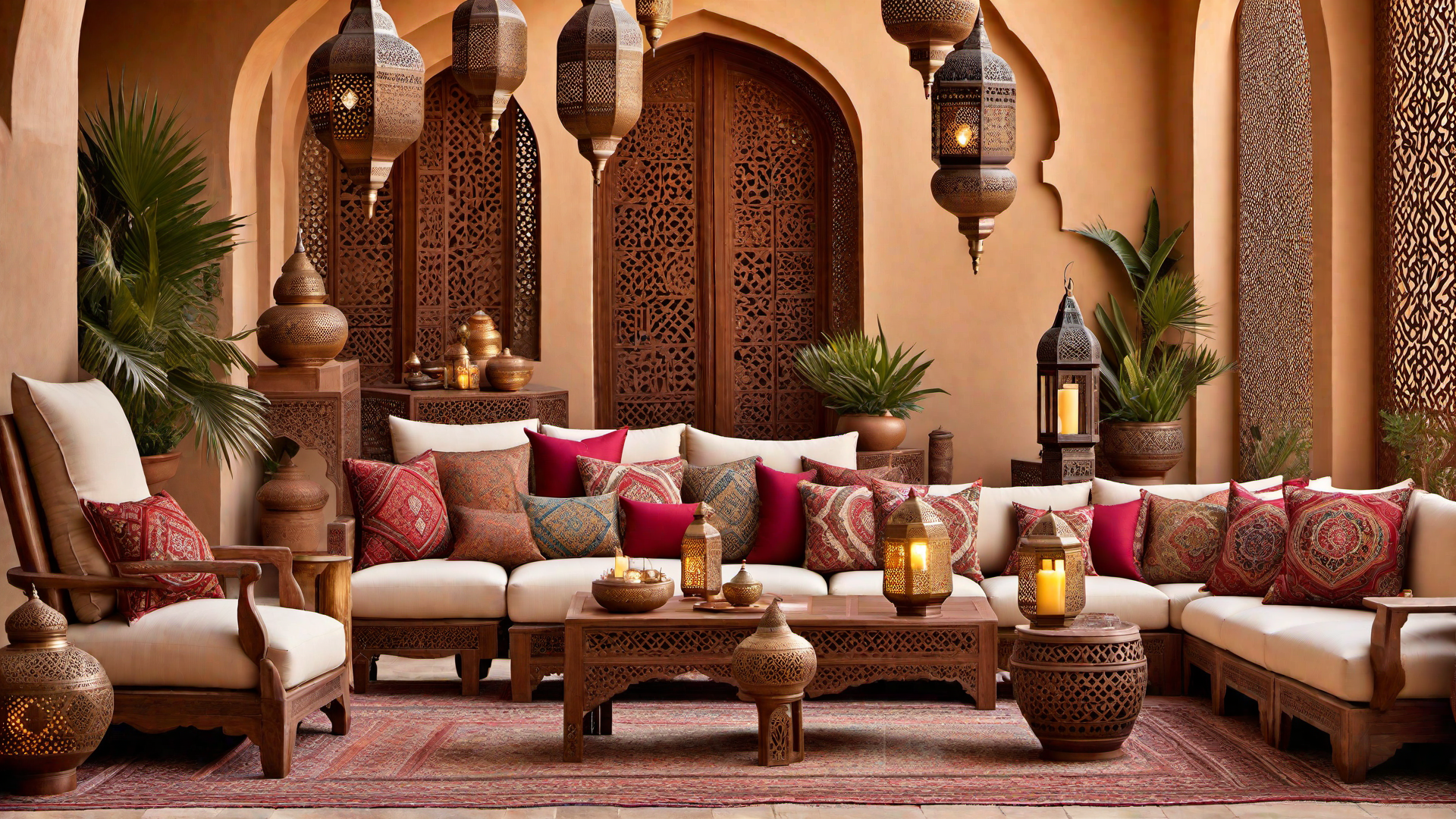 Moroccan Magic: Beige Riad Design with Exotic Influences