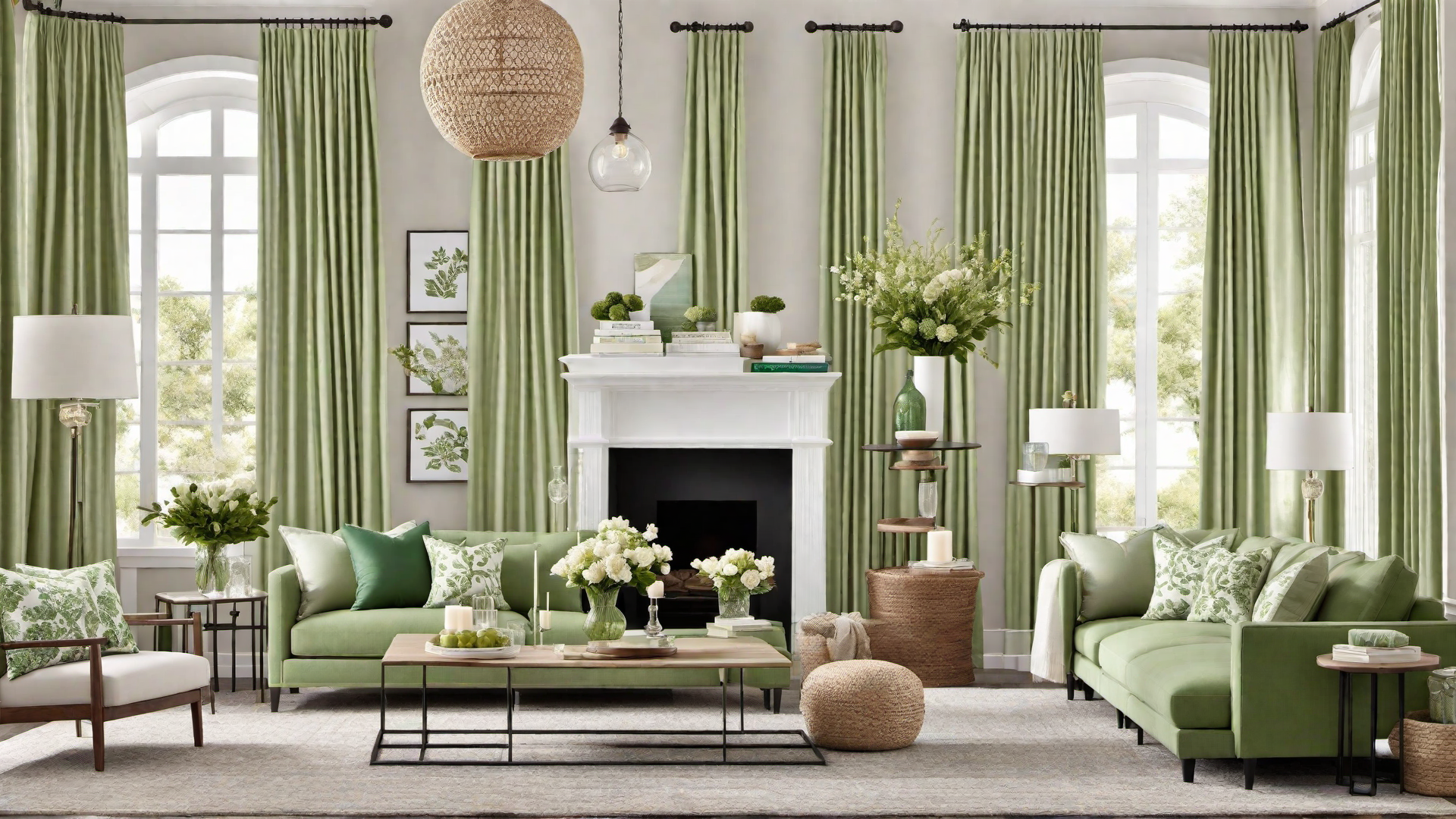Botanical Bliss: Green Floral Patterns in Home Decor