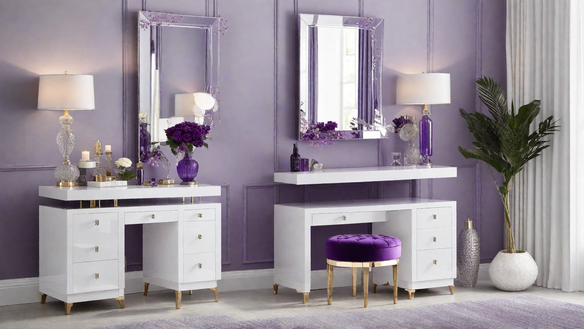 Purple Vanity Mirror for a Glamorous Touch