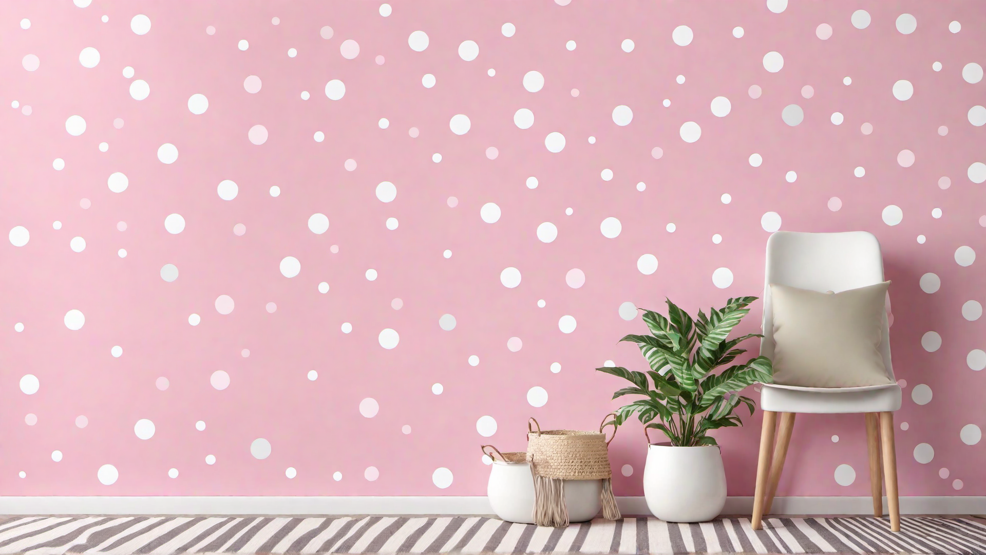 Playful Patterns: Pink and White Striped Wall
