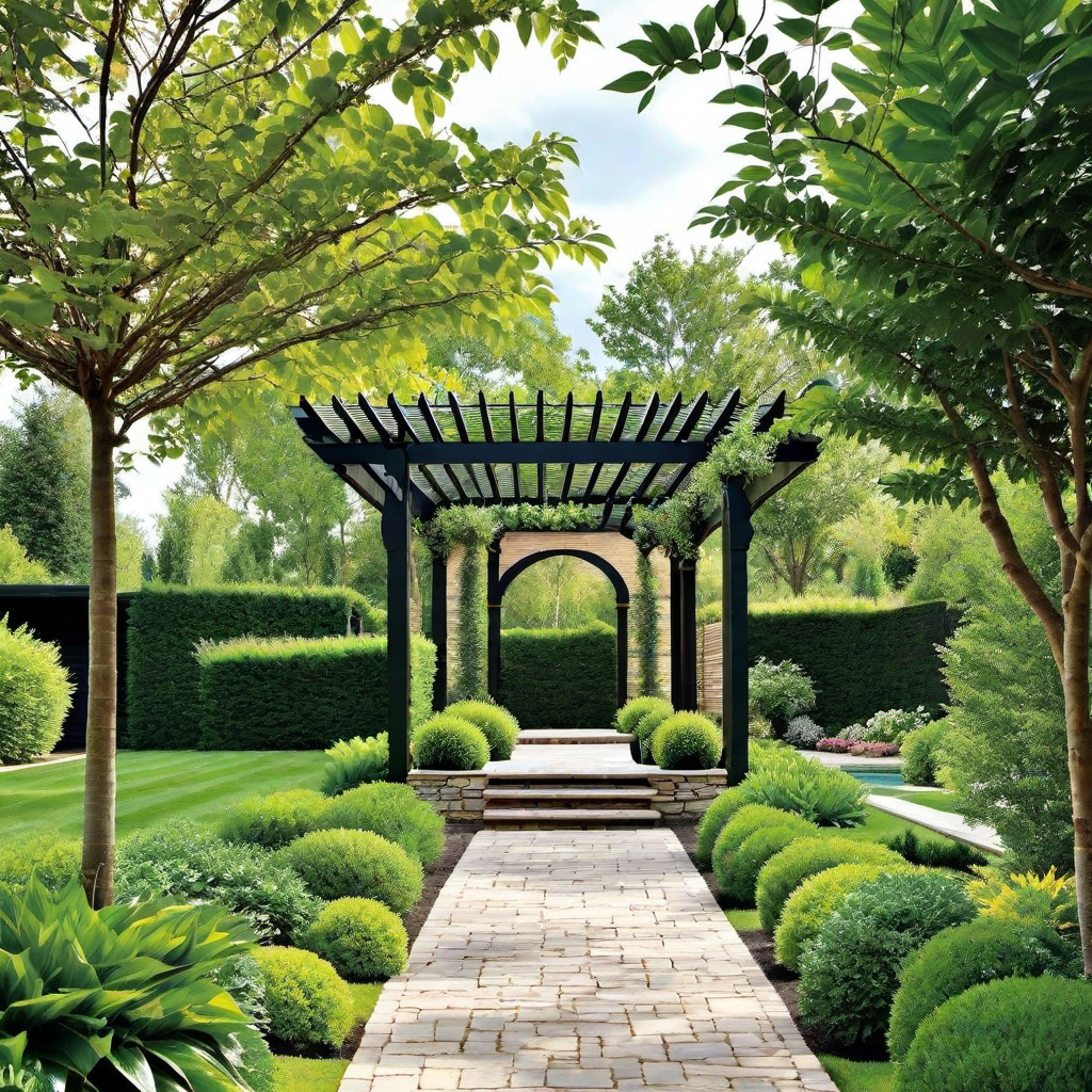 Harmonious Blend: Pergola Design Incorporating Nature