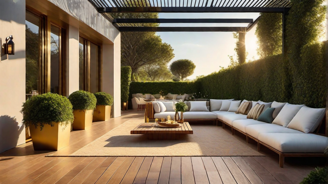 Sundrenched Splendor: Glittering Terrace Bathed in Golden Sunlight