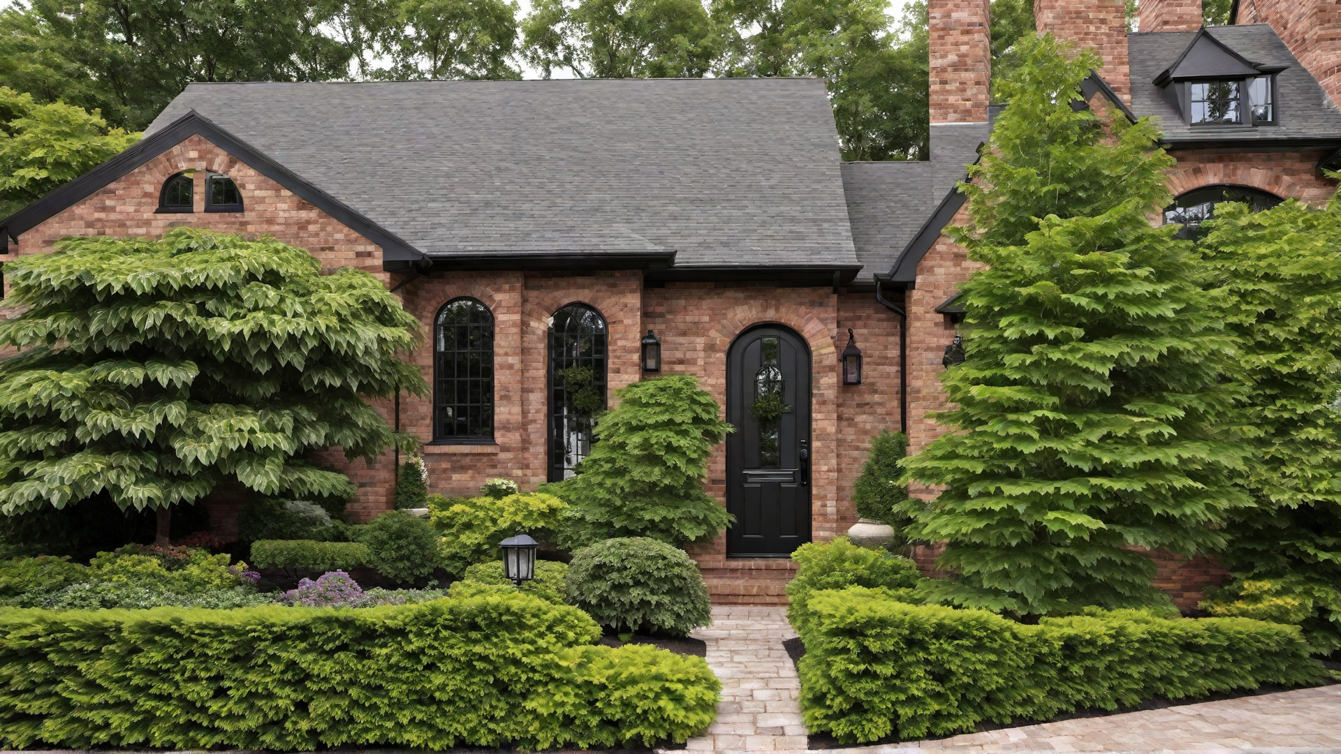 Charming Brick Pathway to the Front Door