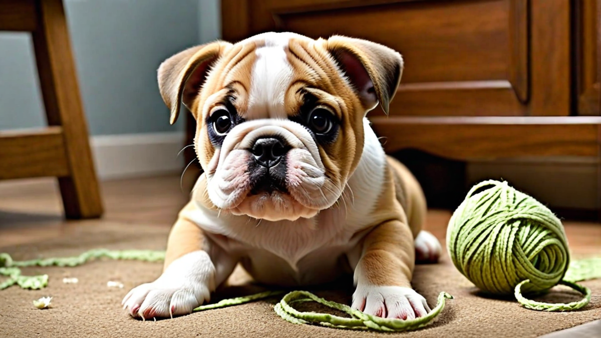 Mischievous Bulldog Puppies Making Trouble