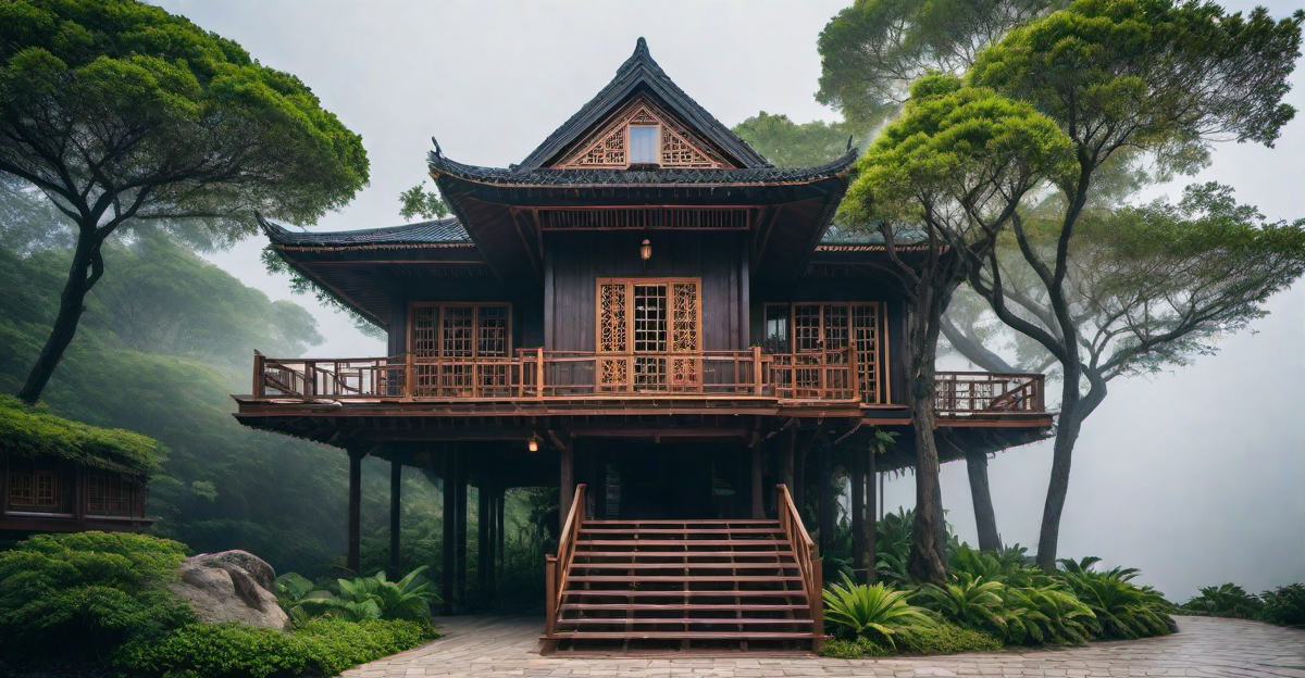 Historical Heritage: Stilt House in Traditional Cultural Setting