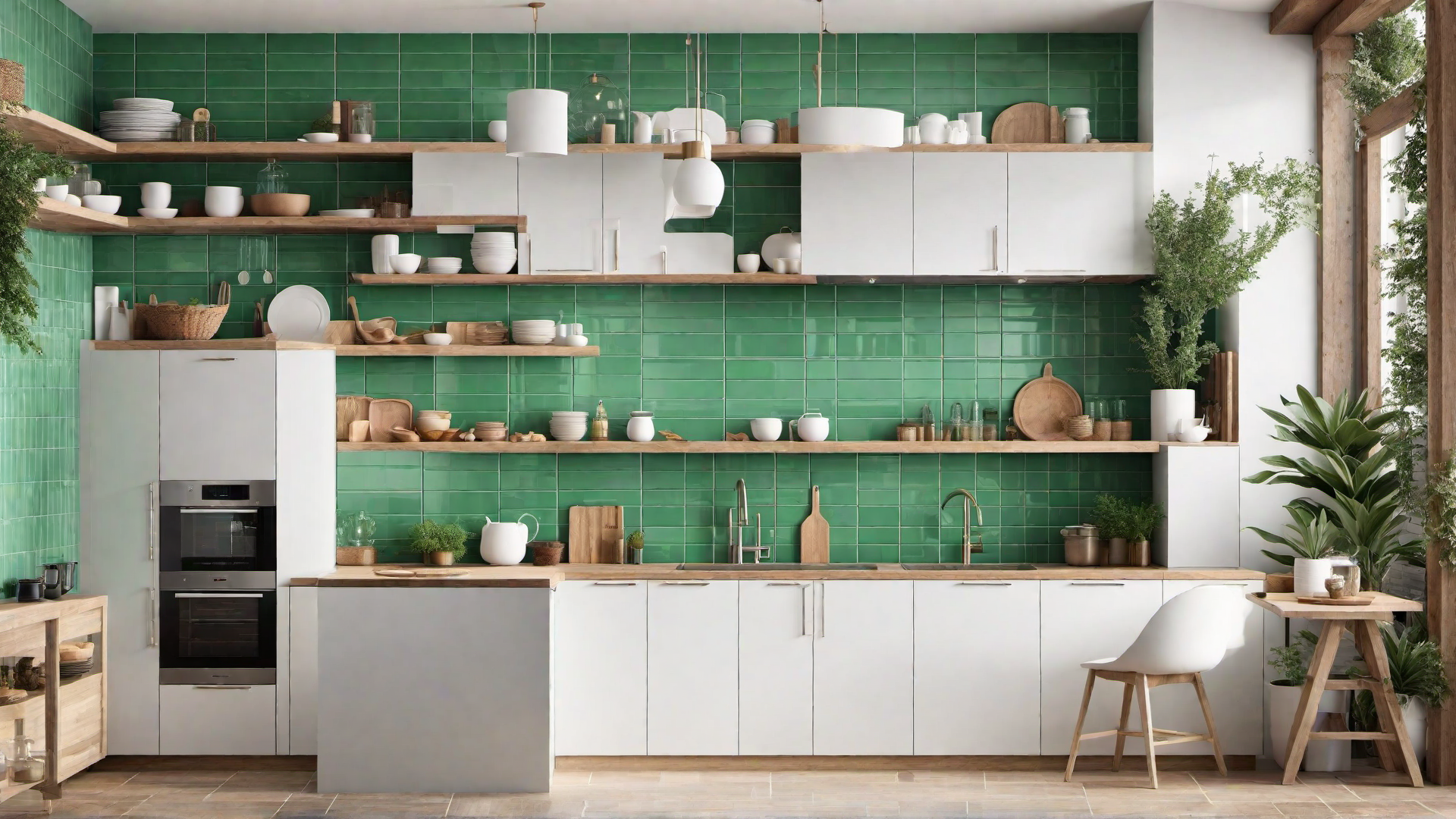 Earthy Aesthetics: Green Tiles and Backsplashes in the Kitchen