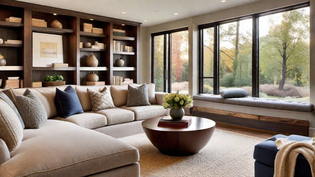 Cozy Corner: Reading Nook by the Large Windows