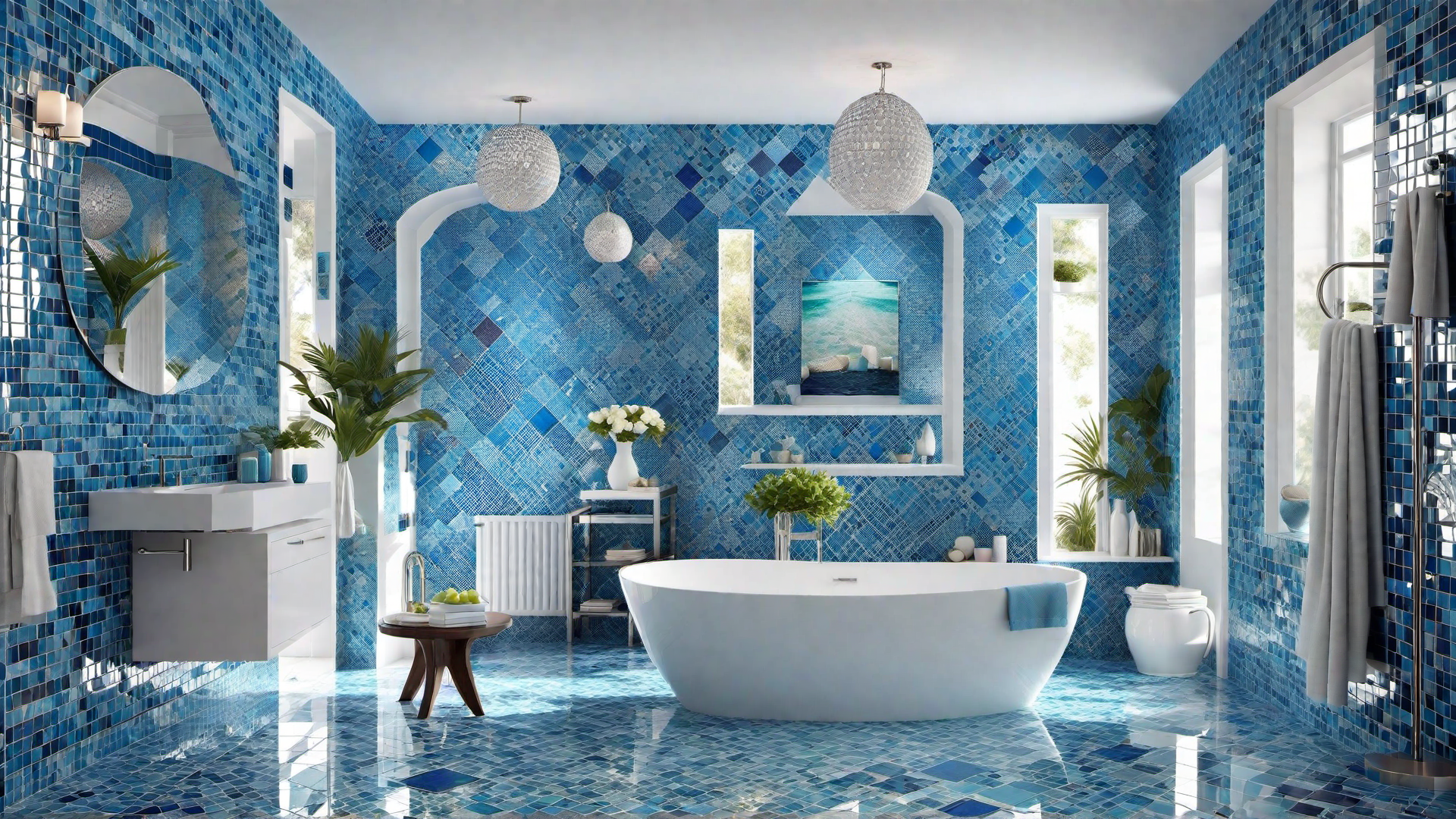 Under the Sea: Blue Mosaic Tiles