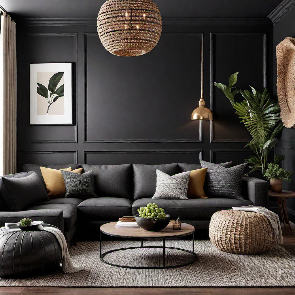 Rustic Charm: Black Brick Accent Wall Inspiration