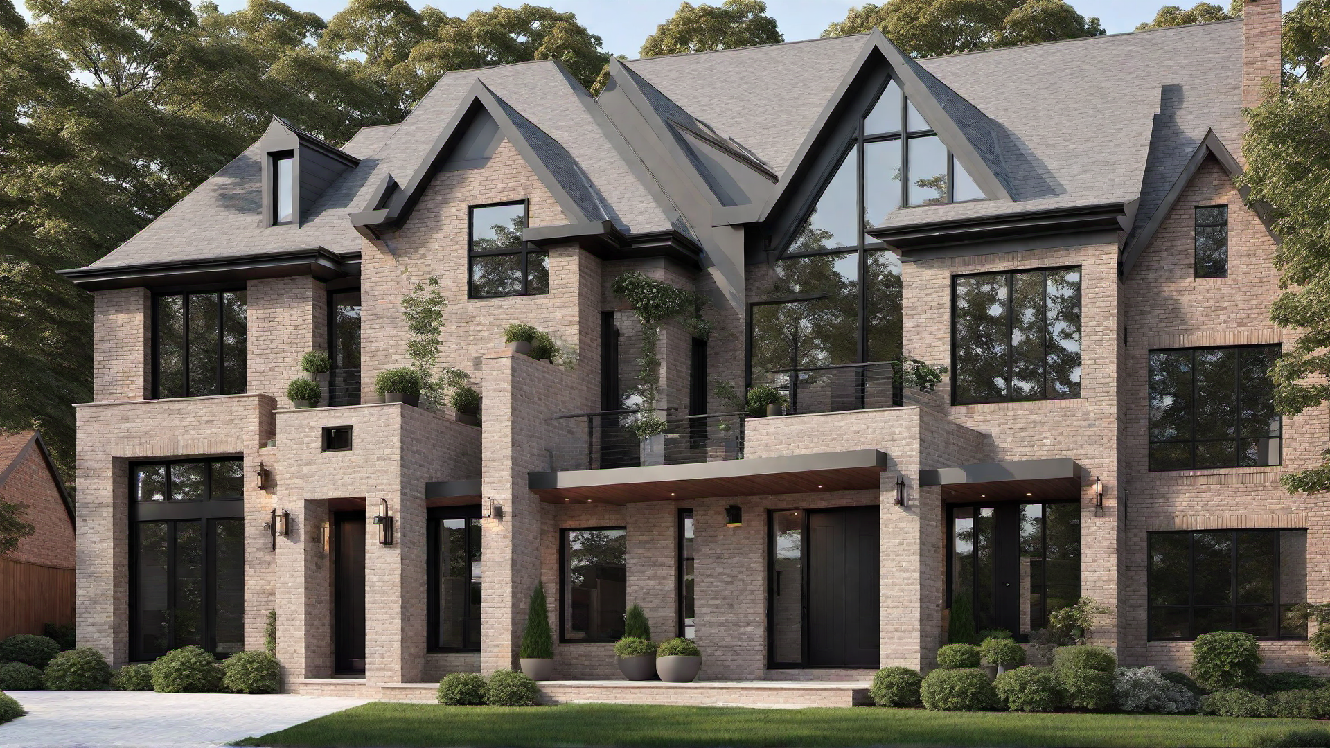Contemporary Twist: Modern Brick Home Exterior