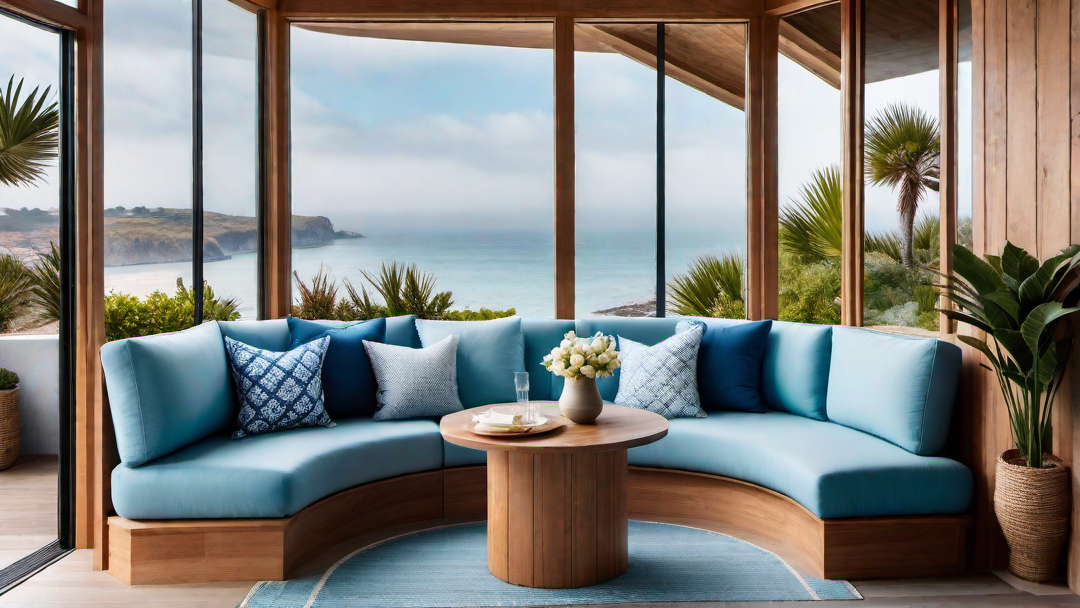 Cozy Corner: Reading Nook or Breakfast Area in Coastal Kitchen