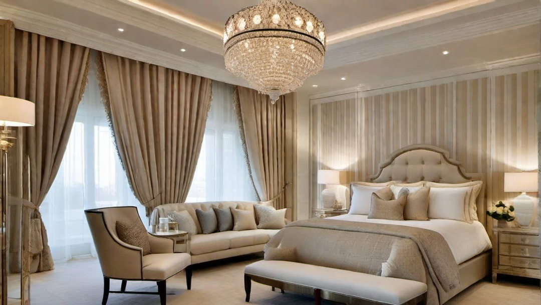 Curtain Details: Sheer Drapes and Window Treatments in Mediterranean Bedroom