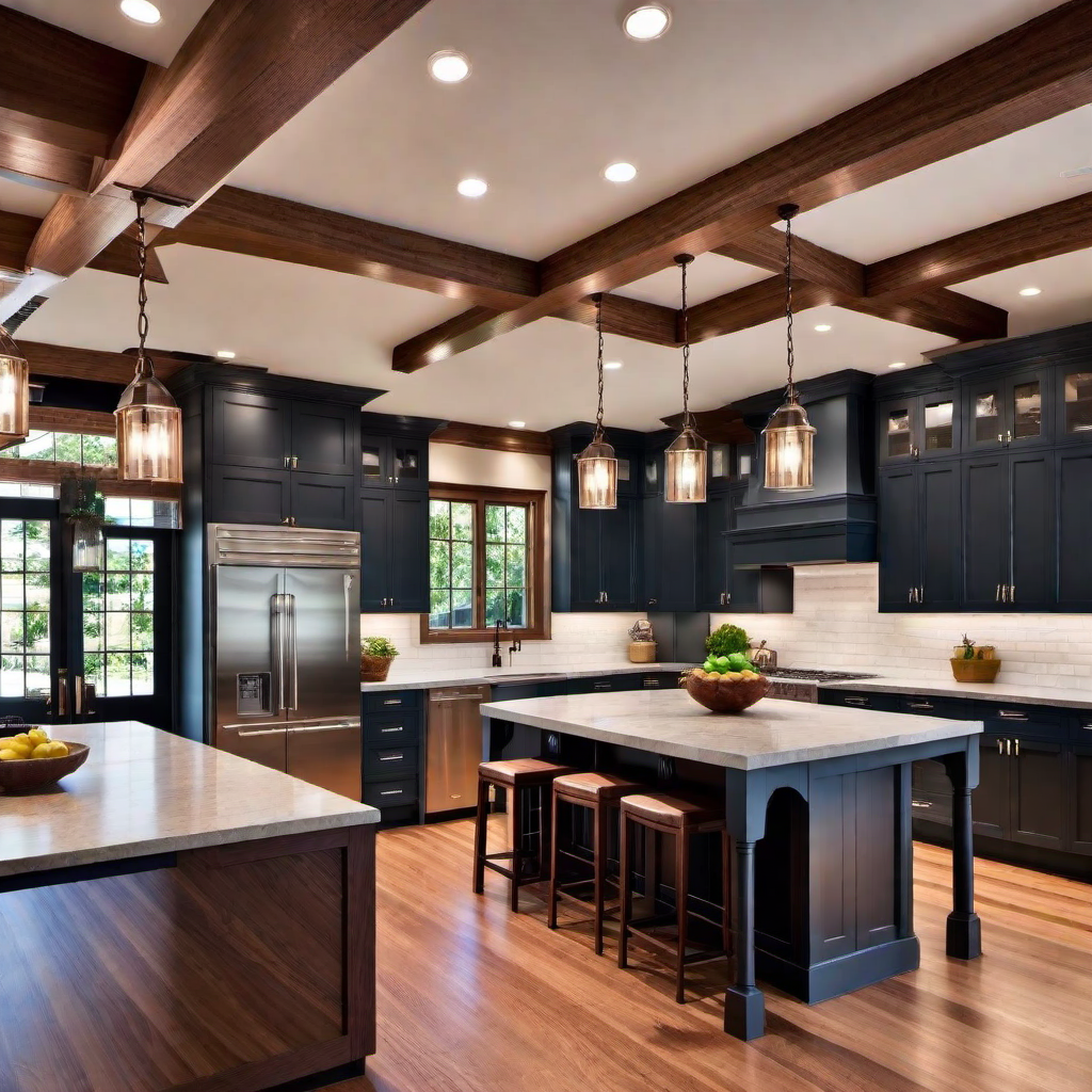 Craftsman Kitchen Countertops: Solid Wood and Quartz Options