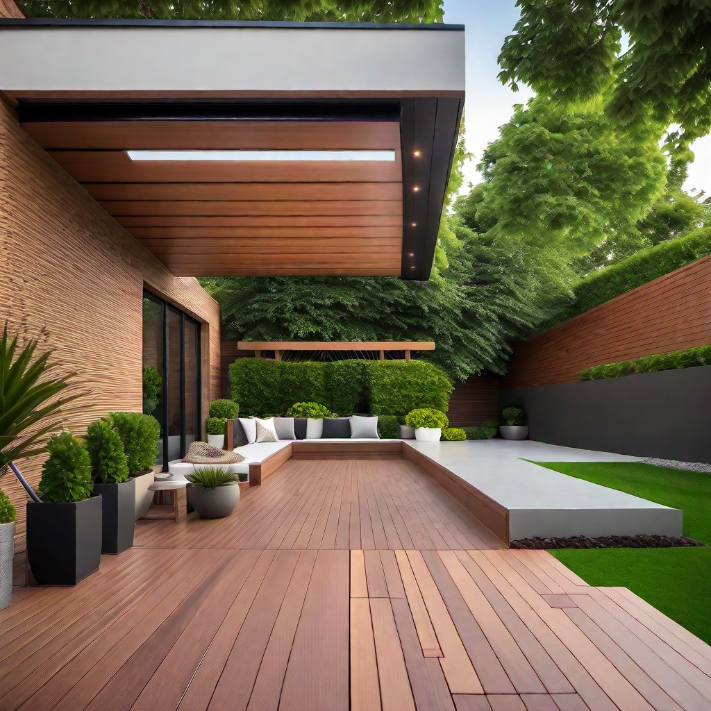 Minimalist Marvel: Low Decks Backyard Ground Level Patio