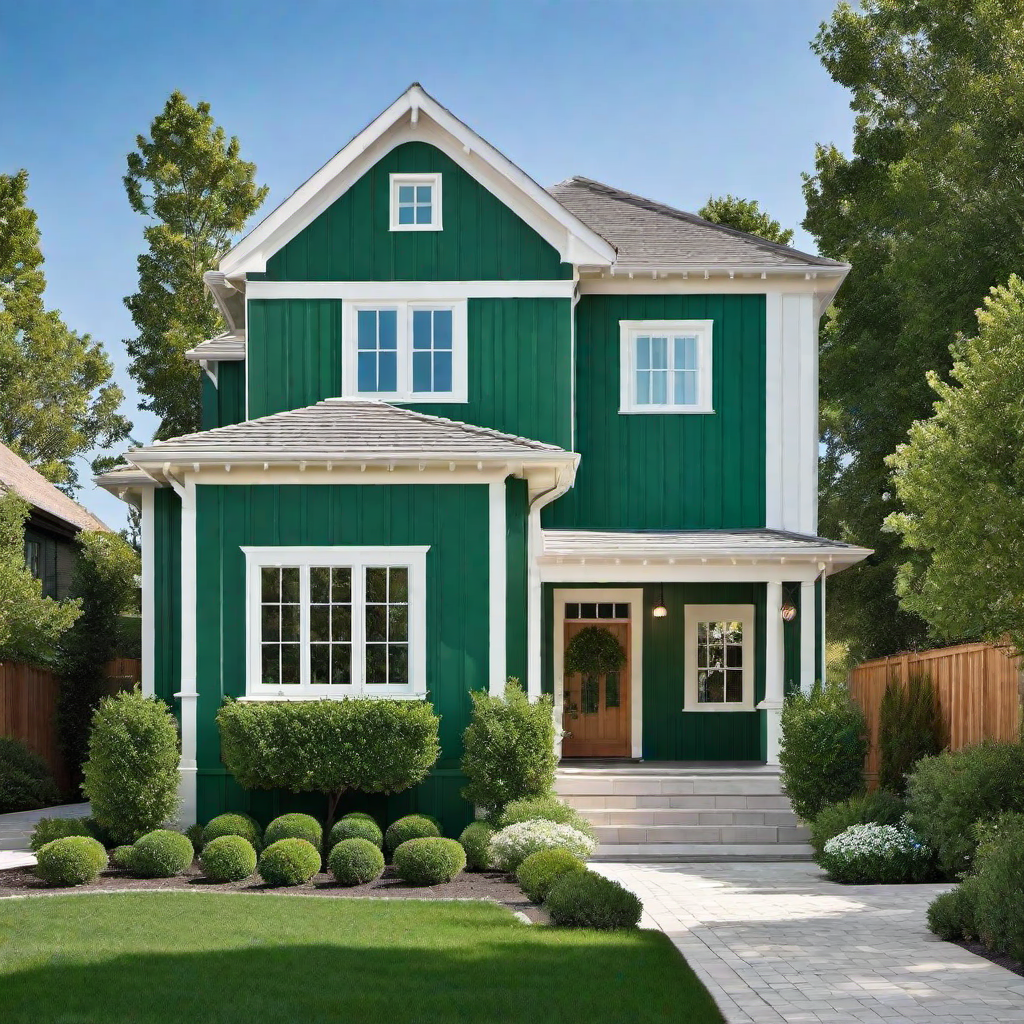 White And Sage Green House Exterior