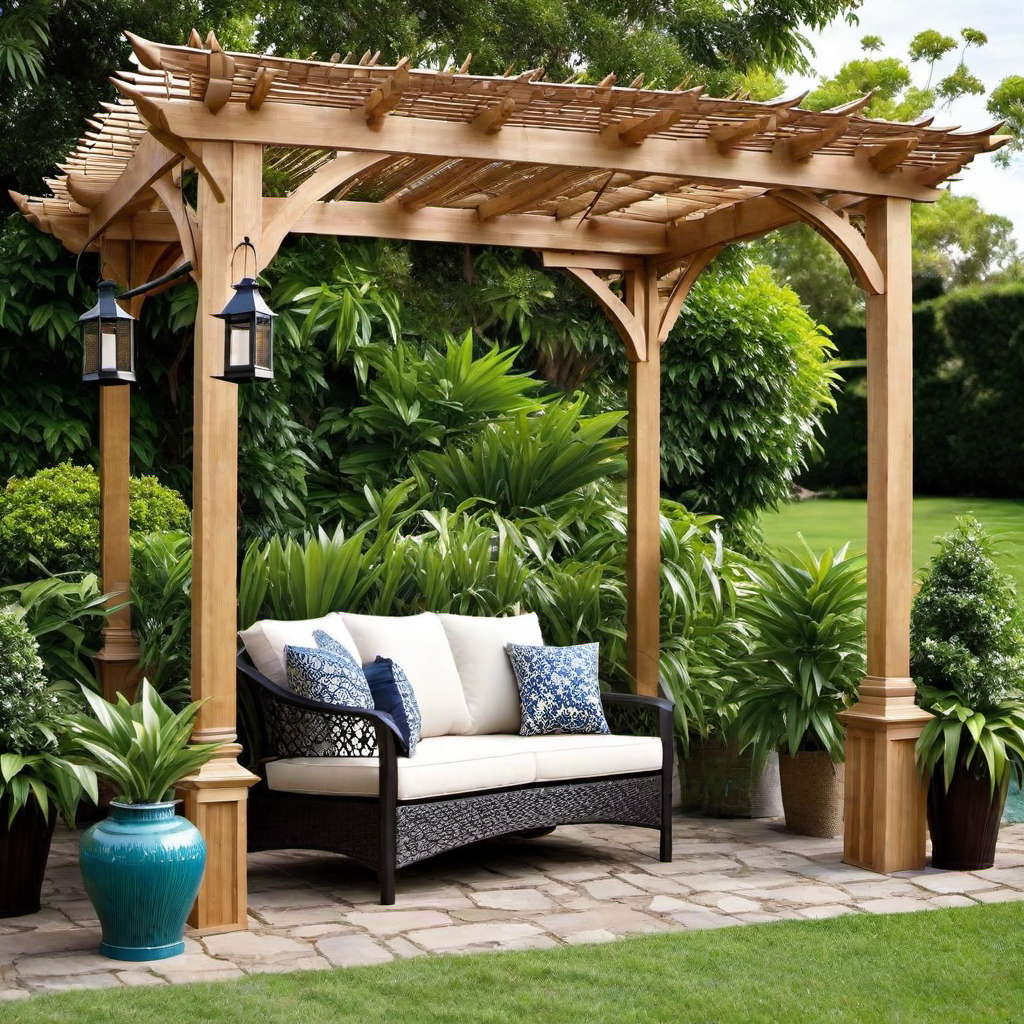 Asian Influence: Pergola with Pagoda-style Roof