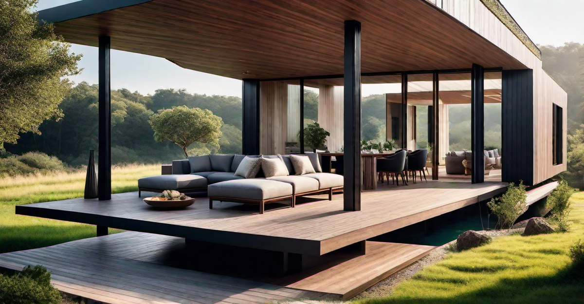 Seamless Indoor-Outdoor Living: Stilt House with Expansive Decks and Patios