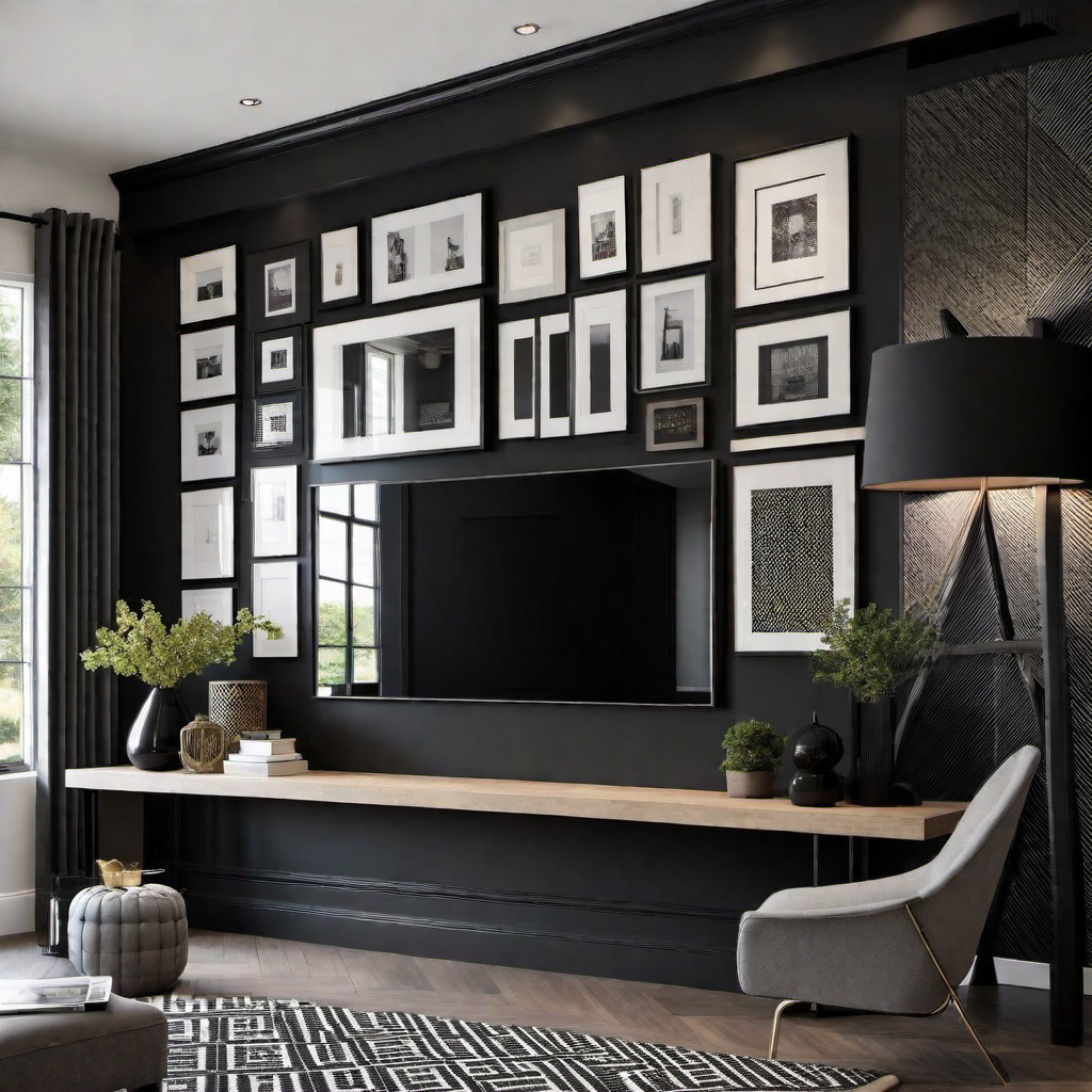 Artistic Expression: Black Accent Wall as Canvas