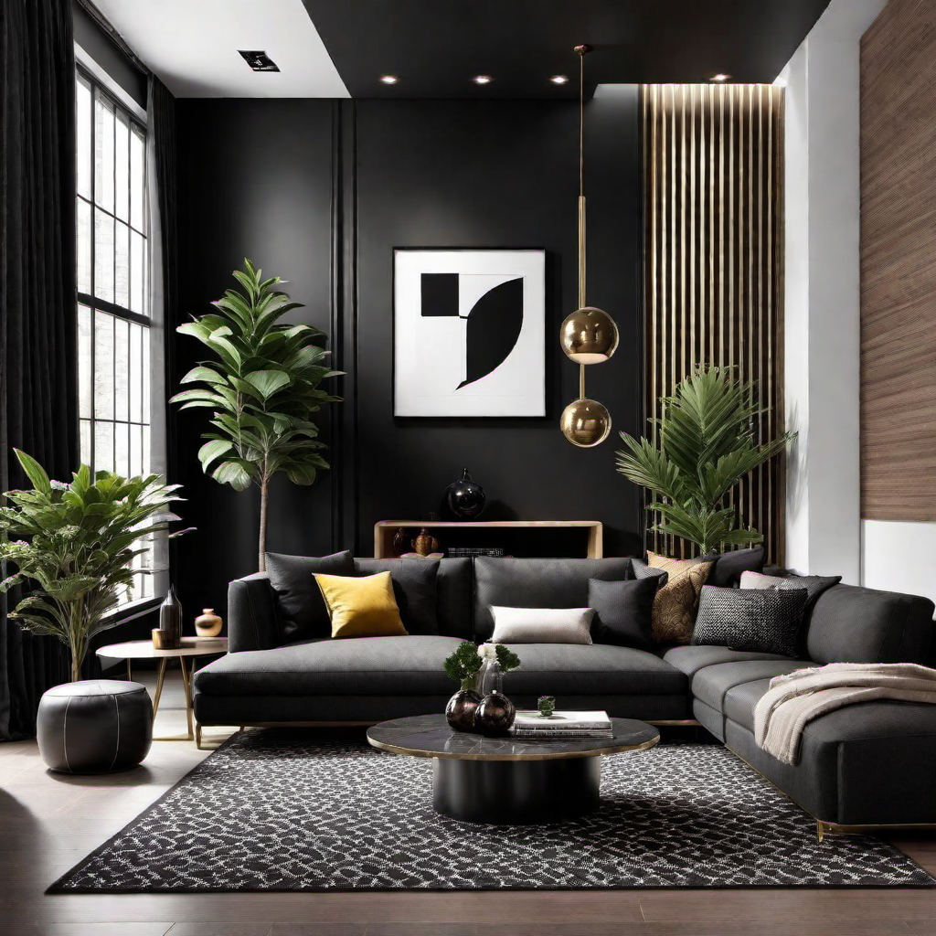 Back to Basics: Black Accent Wall with Minimal Decor