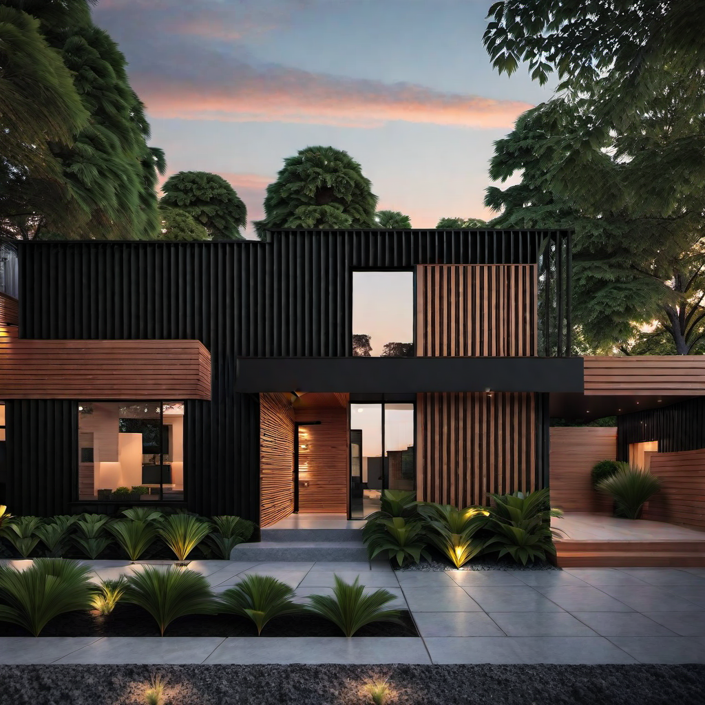 Innovative Solutions: Black and Cedar Home Exterior Styling