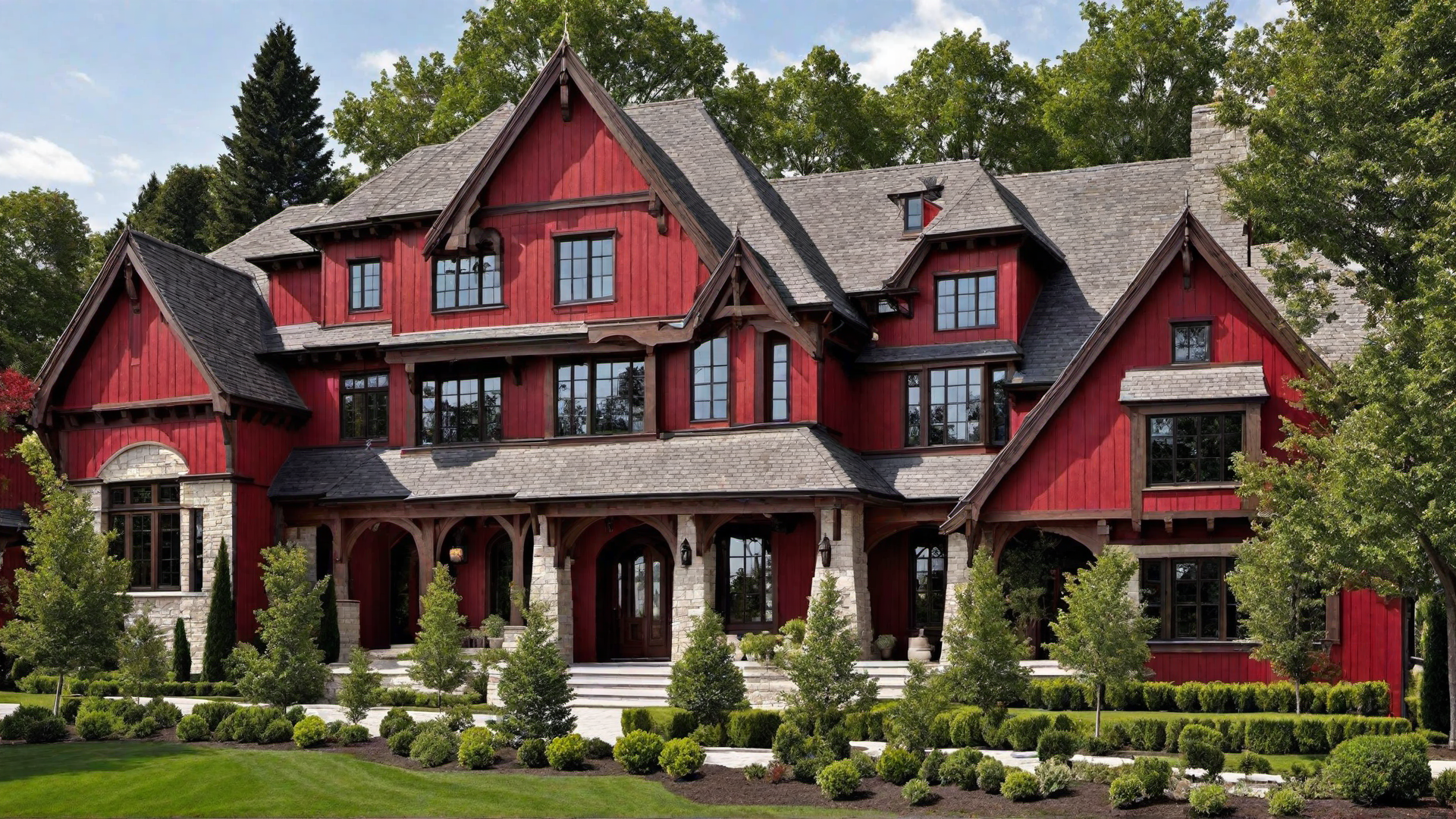Red Tudor-Style House