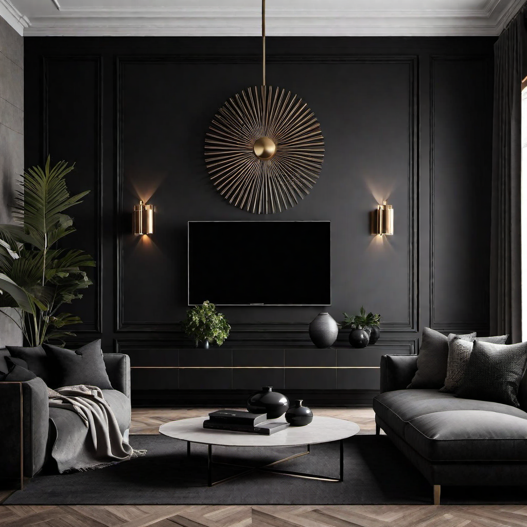 Bold Statement: Black Accent Wall in Living Rooms