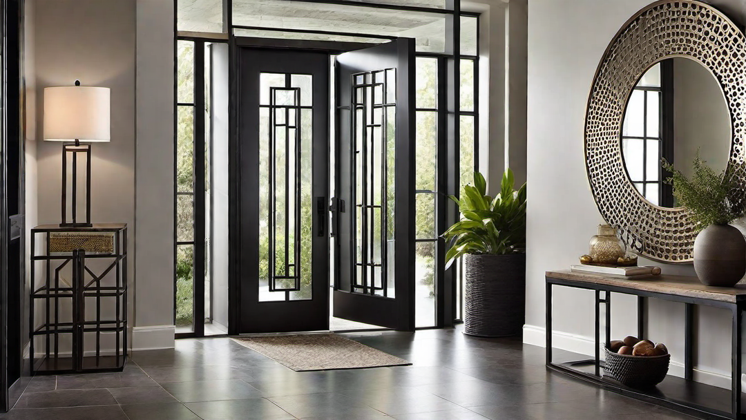 Industrial Chic: Lustrous Metal Elements in Modern Entryways